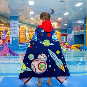 img 2 attached to 👘 Cotton Hooded Cloak Bath Towels for Girls and Boys by ChezMax - Perfect Beach Towels
