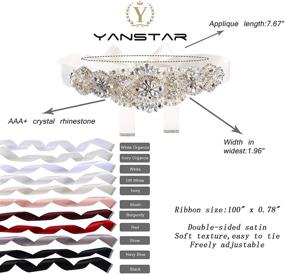 img 2 attached to 💍 Yanstar Crystal Applique Wedding Dress Belt 2-Inch - Women's Accessories