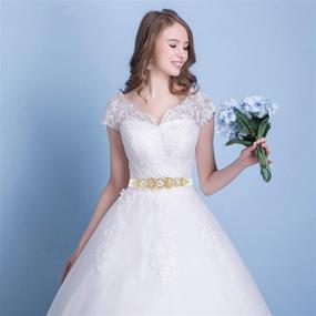 img 3 attached to 💍 Yanstar Crystal Applique Wedding Dress Belt 2-Inch - Women's Accessories