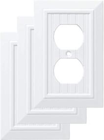 img 4 attached to 🔌 Franklin Brass Classic Beadboard Single Duplex Wall Plate/Switch Plate/Cover - Pure White (3 Pack)