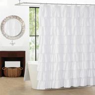 farmhouse elegance: westweir white ruffle 🚿 shower curtain - textured cloth, 72x72 inches logo