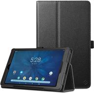 🔖 fintie black vegan leather folio stand case for onn 8 pro inch tablet with pencil holder - premium protective cover logo