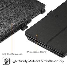 img 2 attached to 🔖 Fintie Black Vegan Leather Folio Stand Case for Onn 8 Pro inch Tablet with Pencil Holder - Premium Protective Cover