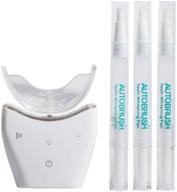 🦷 revolutionize your smile: autobrush teeth whitening kit with dental grade blue light acceleration and red light gum therapy - complete professional home system - 30 whitening sessions (white) logo