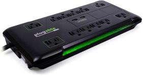 img 3 attached to 💡 Plugable Surge Protector Power Strip with USB and 12 AC Outlets: Ultimate Charging and Extension Solution with 25-Foot Cord