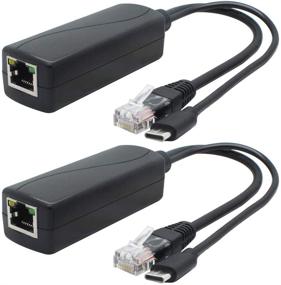 img 4 attached to 💡 ANVISION 2-Pack 5V Gigabit PoE Splitter: USB-C, 48V to 5V 2.4A Adapter, Compliant with IEEE 802.3af
