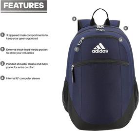 img 3 attached to Adidas Striker Backpack Black White Outdoor Recreation