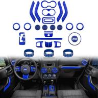 🚙 enhance your jeep wrangler jk jku interior with 28 pcs full set trim kit (blue) 2011-2018 logo