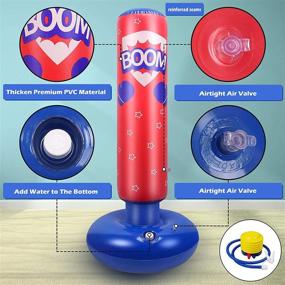 img 4 attached to Mdikawe Inflatable Kids Punching Bag: Fun Bounce Back Boxing Bag for Kids 3-10 Years Old