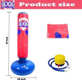 img 1 attached to Mdikawe Inflatable Kids Punching Bag: Fun Bounce Back Boxing Bag for Kids 3-10 Years Old