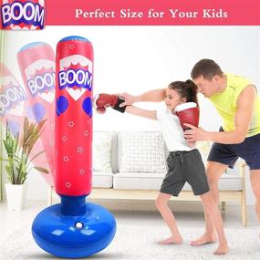 img 3 attached to Mdikawe Inflatable Kids Punching Bag: Fun Bounce Back Boxing Bag for Kids 3-10 Years Old