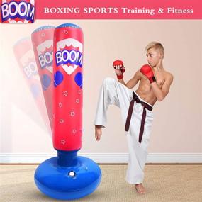 img 2 attached to Mdikawe Inflatable Kids Punching Bag: Fun Bounce Back Boxing Bag for Kids 3-10 Years Old