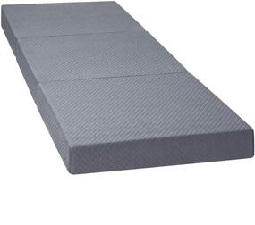 img 2 attached to 🛏️ Olee Sleep Tri-Folding Memory Foam Topper, 4", Gray – Single Size: Play Mat, Foldable Bed, Guest Beds, Portable Bed