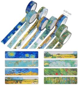 img 3 attached to 🎨 Knaid Van Gogh Inspired Washi Tape Set + Planner Stickers Bundle for Arts & Crafts, Gift Wrapping, Scrapbooking, Journals & Planners - 8 Rolls + 90 pcs Van Gogh's Paintings Series Collection