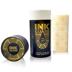 img 2 attached to 🩹 Ink Guard Tattoo Aftercare Bandage 6-inch x 32ft (11 yards) Roll - Waterproof, Transparent, Multi-Layer PET Backing on PU Film | Safe, Easy-to-Use, Highly Protective