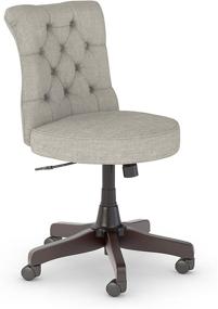 img 4 attached to 🪑 Salinas Light Gray Fabric Mid Back Tufted Office Chair by Bush Furniture