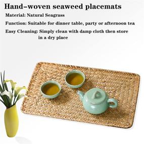 img 2 attached to 🌾 Durable Handmade Seagrass Placemats for Elegant Dining Experience