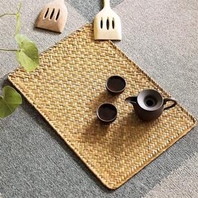 img 4 attached to 🌾 Durable Handmade Seagrass Placemats for Elegant Dining Experience