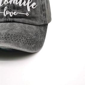 img 2 attached to Vintage Washed Distressed Baseball Dad Hat Cap for Women with Adjustable Embroidered 'Mom Life' Design by Waldeal