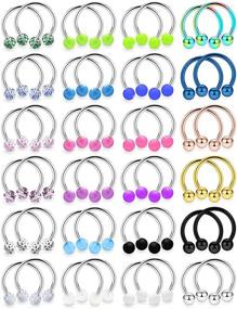 img 3 attached to Ftovosyo Nipplerings Piercing Horseshoe Externally Women's Jewelry