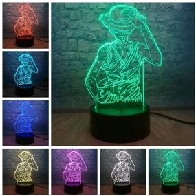 img 3 attached to 🐵 Luffy Hero 3D LED Night Light - Monkey D. Luffy Table Lamp USB with 7 Colors Changing - Teen Room Decorative Lamp for Boys - Perfect Birthday Gift and Kids Toy (Luffy)