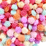 🌹 chenkou craft random 100pcs assorted color 8mm rose flower resin flat back flatbacks loose beads: ideal for kid's bow diy crafts (8mm) logo