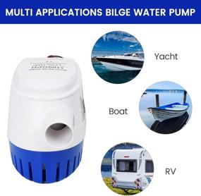img 2 attached to 🚤 ЭКО-ВЕРТНОЕ Автоматический погружной насос для откачивания воды из подвала лодки 12В 1100ГЧ с поплавком-переключателем - идеально подходит для лодок, караванов и автодомов.