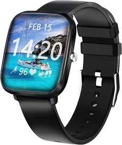 img 4 attached to 📱 HuaWise Smart Watch: Водонепроницаемые HD сенсорные умные часы для Android и iOS - монитор сердечного ритма и фитнес-трекер для мужчин и женщин