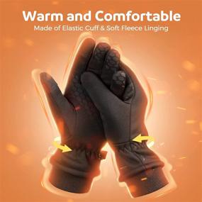 img 3 attached to 🧤 FREETOO Winter Gloves for Women - Windproof with Thermal Fleece Lining, [Anti-Slip] Touchscreen Running Gloves for Cold Weather
