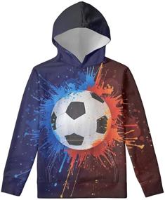 img 4 attached to 🧥 Pullover Sweatshirts for Kids Youth Boys - Warm Winter Hoodies with Pocket by FOR U DESIGNS: Maximizing Comfort and Style