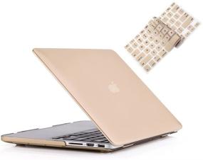 img 4 attached to 🔒 RUBAN Plastic Hard Case Shell for MacBook Pro 15 inch (2015-2012) A1398, Retina - Gold, with Keyboard Cover