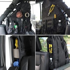 img 1 attached to 🚙 GOTIDY Wrangler Roll Bar Storage Bag: Organize Your Jeep Wrangler with Multi-Pockets & Tool Kits Holder - Fits 1997-2021 JK JL JKU TJ LJ Unlimited 4 Doors