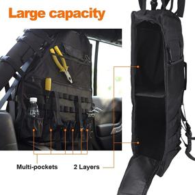 img 2 attached to 🚙 GOTIDY Wrangler Roll Bar Storage Bag: Organize Your Jeep Wrangler with Multi-Pockets & Tool Kits Holder - Fits 1997-2021 JK JL JKU TJ LJ Unlimited 4 Doors