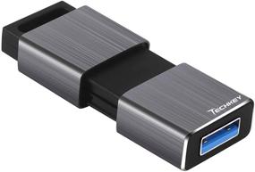 img 4 attached to 💾 128 ГБ USB 3.0 Флеш-накопитель, Techkey F90 Пен-драйв | Высокоскоростной флеш-накопитель | Без колпачка | Ретрактируемый USB-накопитель | Устойчив к ударам | Компактный размер