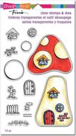 🍄 stampendous csd05 mushroom home stamps & dies, 5x7, clear logo