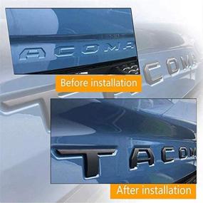 img 2 attached to 🚚 Matte Black 3D Raised Tailgate Insert Letters - Strong Adhesive Decals for Compatible Tacoma 2016-2020