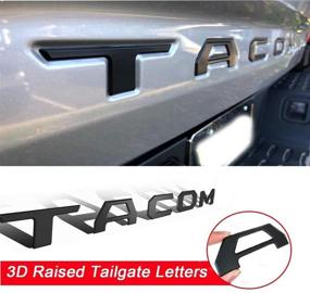 img 4 attached to 🚚 Matte Black 3D Raised Tailgate Insert Letters - Strong Adhesive Decals for Compatible Tacoma 2016-2020