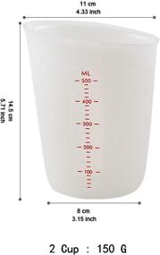 img 2 attached to ZUYEE Silicone Measuring Cups (2 Cup + 1 Cup) - Flexible, Stir, Squeeze, Pour Baking Cups - Dishwasher Safe, BPA Free - Ideal for Coffee Maker, Butter, Chocolate Mixing, Plaster - 500 ML + 250 ML