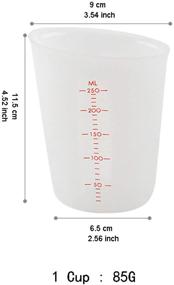 img 1 attached to ZUYEE Silicone Measuring Cups (2 Cup + 1 Cup) - Flexible, Stir, Squeeze, Pour Baking Cups - Dishwasher Safe, BPA Free - Ideal for Coffee Maker, Butter, Chocolate Mixing, Plaster - 500 ML + 250 ML