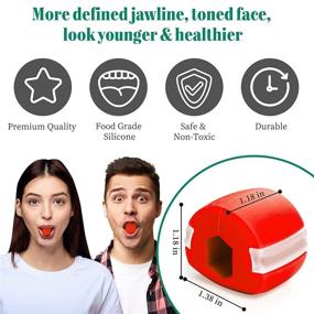 img 1 attached to ENJAWY 2-in-1 Jaw Exerciser with Jade Stone for Women & Men - Complete Jaw Workout Kit (Includes Pre & Post Sessions) - Red Jawline Shaper Beginner Intermediate Set