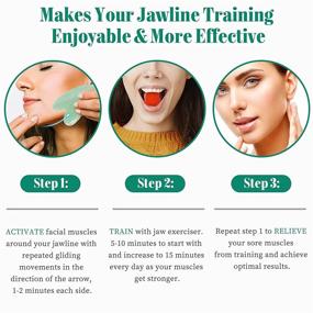 img 3 attached to ENJAWY 2-in-1 Jaw Exerciser with Jade Stone for Women & Men - Complete Jaw Workout Kit (Includes Pre & Post Sessions) - Red Jawline Shaper Beginner Intermediate Set