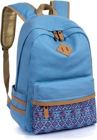 img 3 attached to 🐘 Leaper Elephants Women's Backpack Set - Light Blue Shoulder Bag Purse