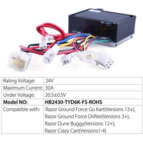 img 2 attached to 🔌 24V Control Module with 7 Connectors & 6-Wire Throttle for Razor Ground Force Drifter, Crazy Cart, Dune Buggy - Model HB2430-TYD6K-FS-ROHS, Part Number W25143400015