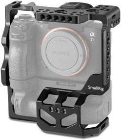 img 4 attached to 📷 SMALLRIG Camera Cage for Sony A7R III/A7 III with VG-C3EM Vertical Battery Grip - Ultimate ARRI Standard Compatible Solution with Cold Shoe, NATO Rail, and 3/8'' Locating Holes - Model 2176