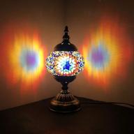 🌟 unique turkish mosaic lamp: stunning vintage moroccan style table light for artful room decoration логотип