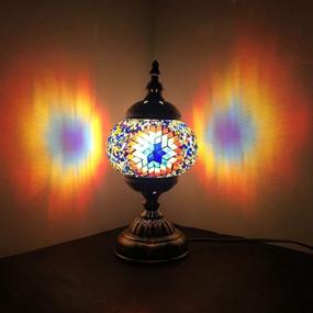 img 4 attached to 🌟 Unique Turkish Mosaic Lamp: Stunning Vintage Moroccan Style Table Light for Artful Room Decoration