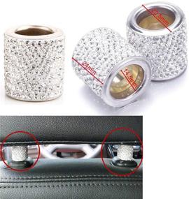 img 3 attached to 💎 Car Headrest Collars Rings - Bling Crystal Diamond Ice Decor for Car SUV Truck Interior - 4 Pack White