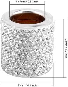 img 1 attached to 💎 Car Headrest Collars Rings - Bling Crystal Diamond Ice Decor for Car SUV Truck Interior - 4 Pack White