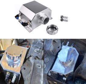 img 3 attached to 🔄 RASTP Universal 1L Aluminum Radiator Coolant Overflow Tank Expansion Catch Can | JDM Silver Container