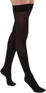 🧦 jobst relief thigh high compression stockings, closed toe with silicone dot band, large, black - 15-20 mmhg logo